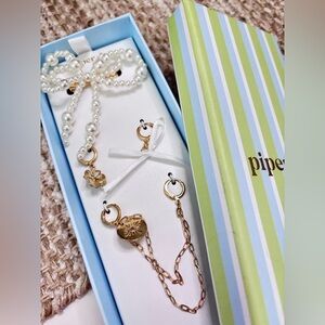 Piper Gold and Pearl Shoe Charms Set of 4